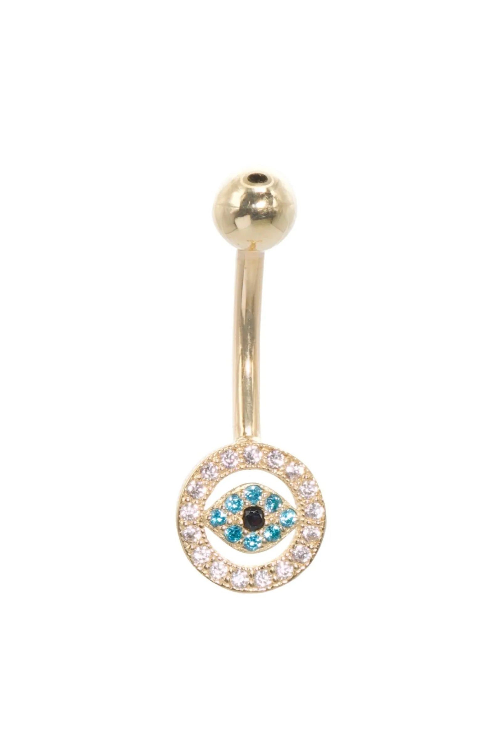 18 Carat Gold - Bellybutton Piercing Evil Eye