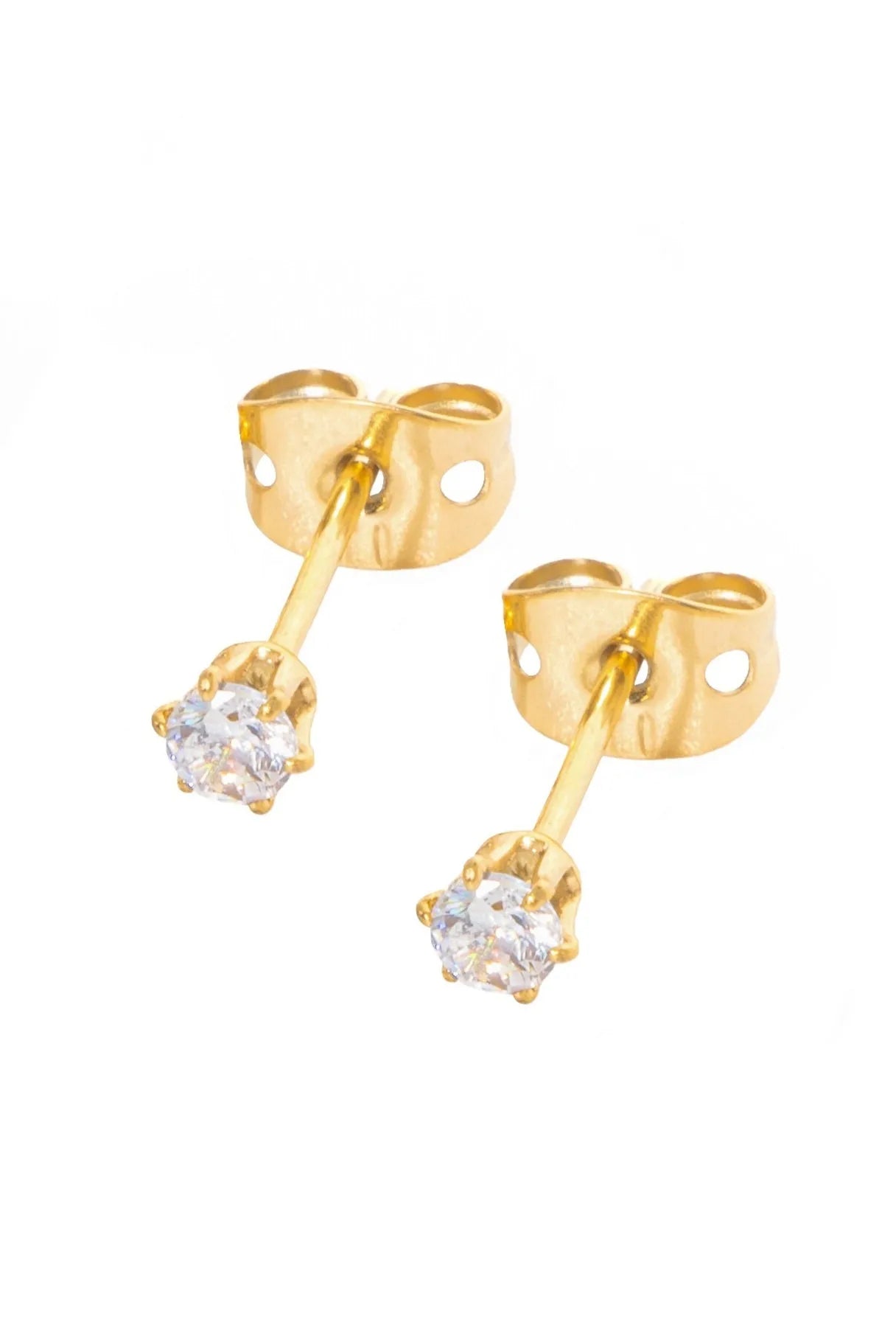 Titanium - Earring Studs Shiny Crystal