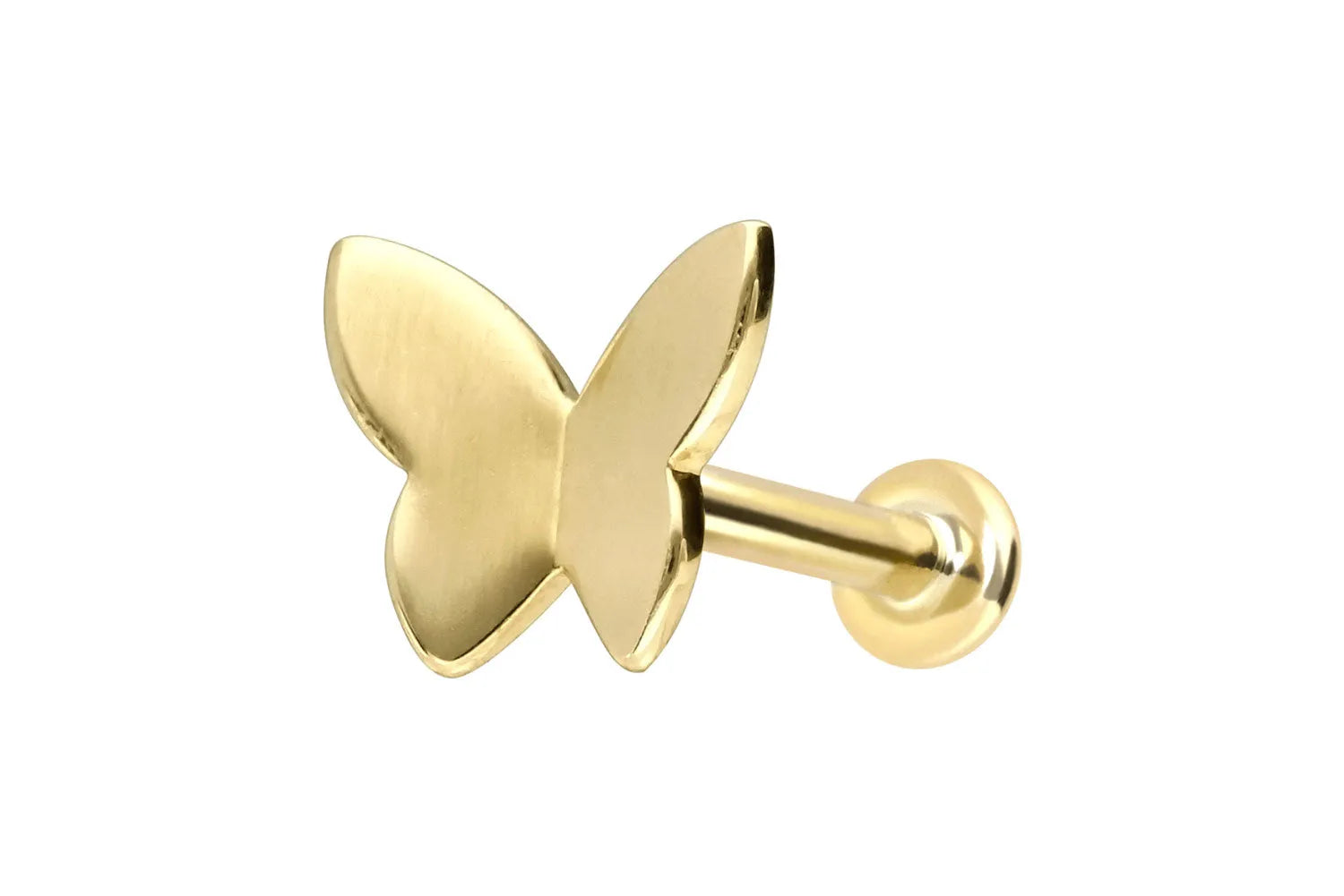 14 Karat Gold - Flat Back Earring Butterfly