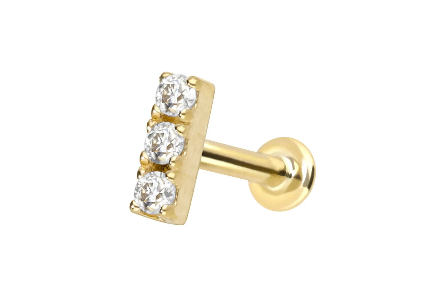 14K Gold Flat Back Earring - Dainty Moissanite Sparkle