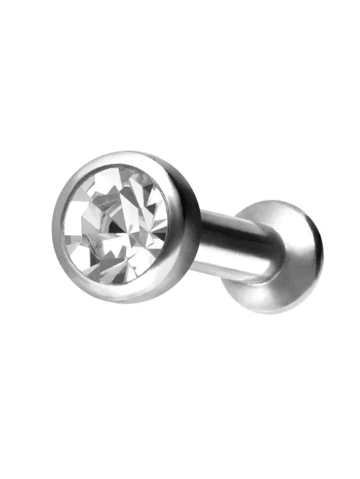 Titanium - Mini Triple Forward Helix Push Pin Flatback Crystal