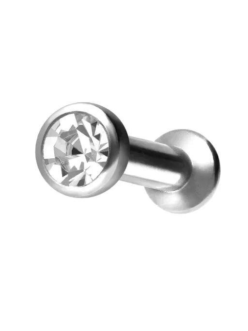 Titanium - Mini Triple Forward Helix Push Pin Flatback Crystal