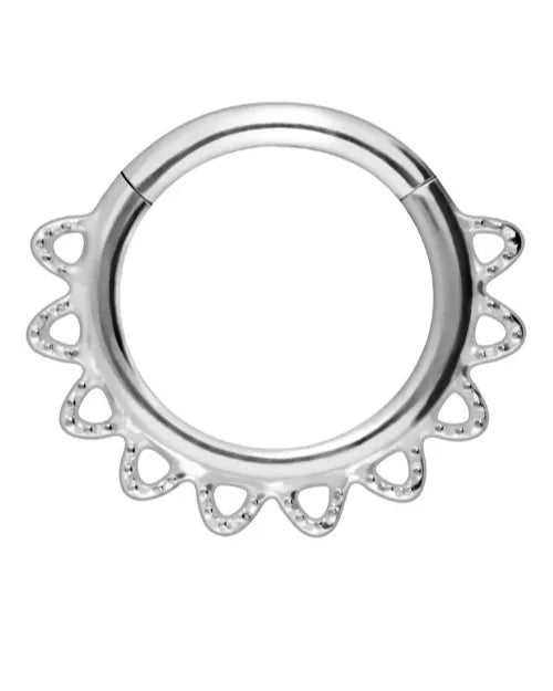 Surgical Steel 316L - Hinged Piercing Hoop Elegant Sun