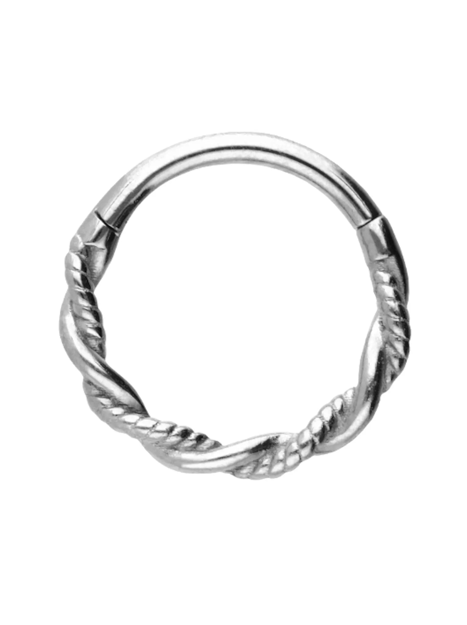 Surgical Steel 316L - Hinged Piercing Hoop 2 Twisted Ropes