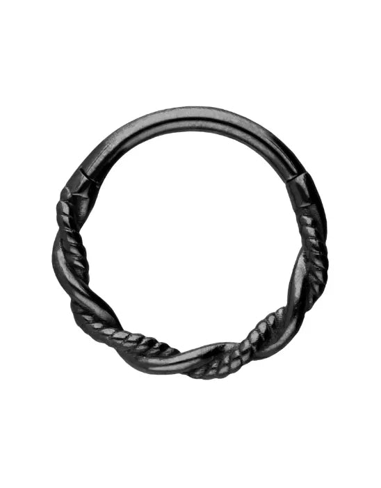 Surgical Steel 316L - Hinged Piercing Hoop 2 Twisted Ropes