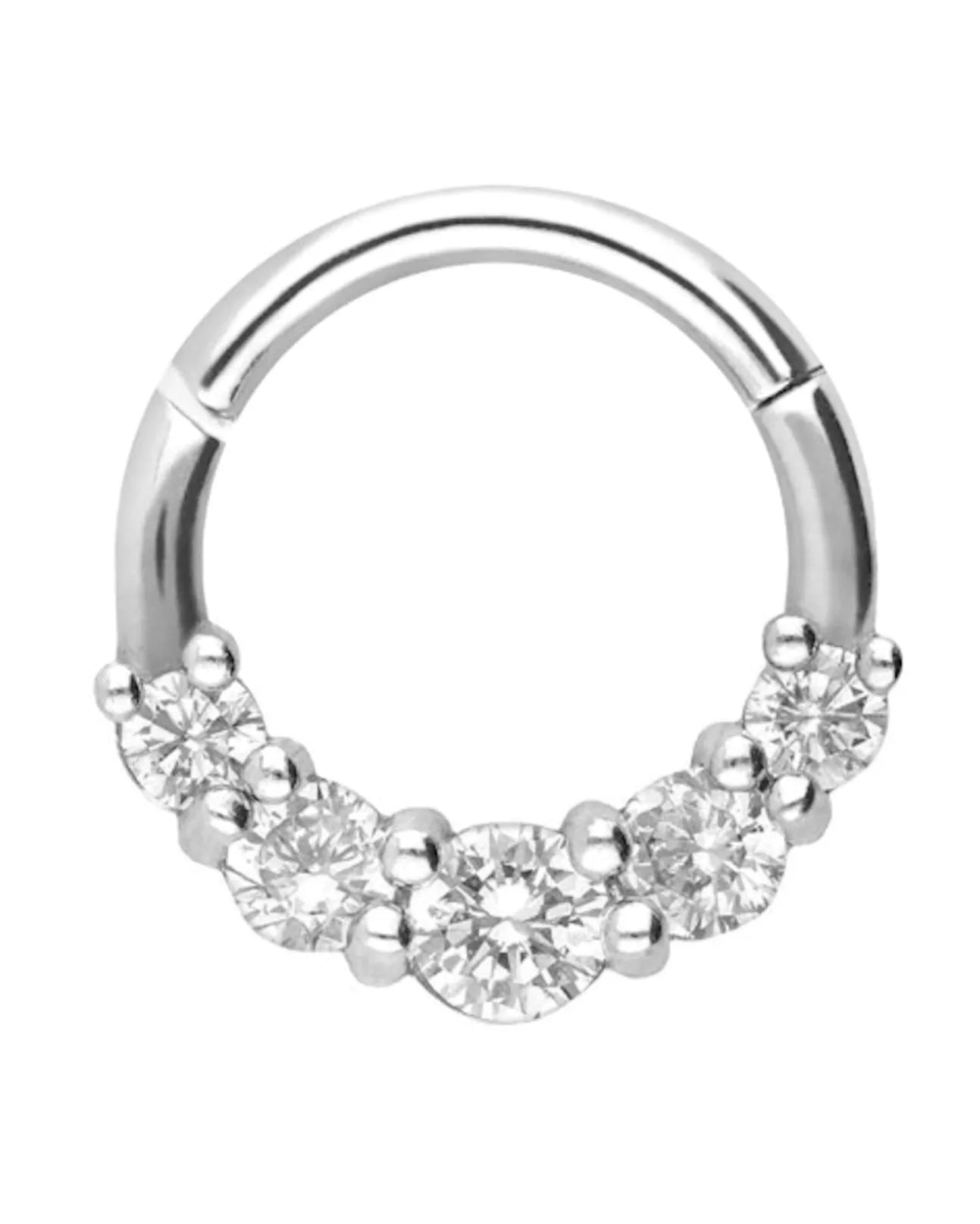 Surgical Steel 316L - Hinged Piercing Hooop Crystal Wreath