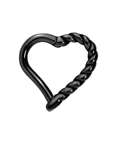 Surgical Steel 316L - Hinged Piercing Twisted Rope Heart