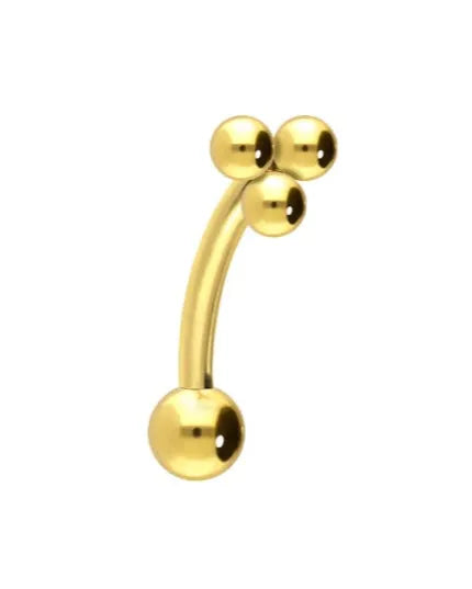 Titanium - Push Pin Curved Barbell Piercing 3 Dainty Balls