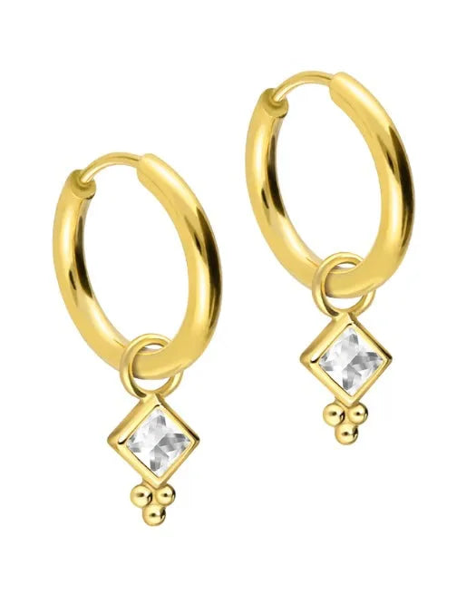 Surgical Steel 316L - Hinged Hoop Earrings Dangling Dainty Design