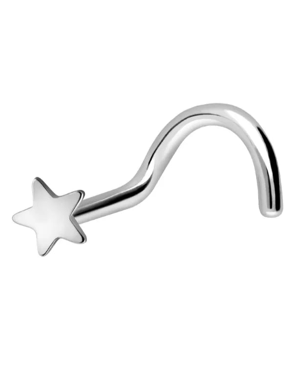 Surgical Steel 316L - Nose Stud Corkscrew Piercing Dainty Star