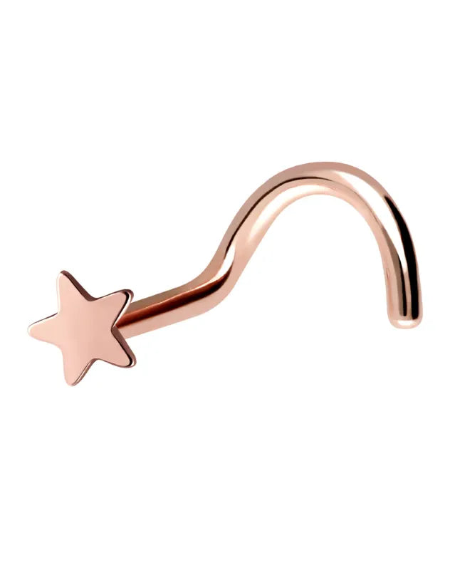 Surgical Steel 316L - Nose Stud Corkscrew Piercing Dainty Star