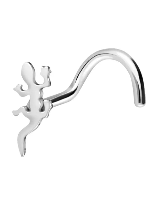 Surgical Steel 316L - Nose Stud Corkscrew Piercing Lizard