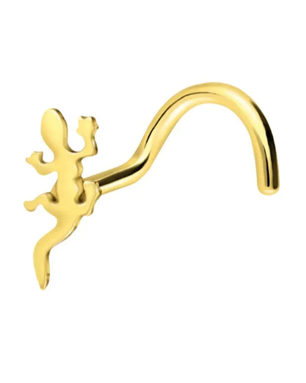 Surgical Steel 316L - Nose Stud Corkscrew Piercing Lizard