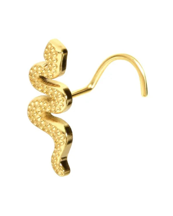 Titanium - Corkscrew Nose Stud Piercing Snake