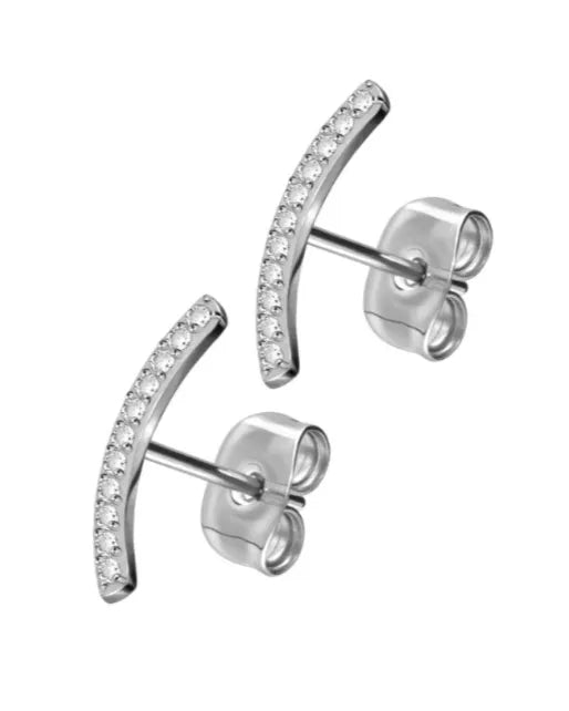 Titanium - Earring Studs Crystal Arch