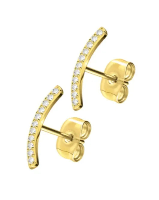 Titanium - Earring Studs Crystal Arch