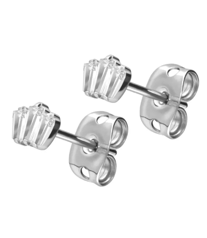 Titanium - Earring Studs Crystal Crown