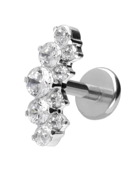 Titanium - Push Pin Flat Back Labret Piercing Extravagant Statement