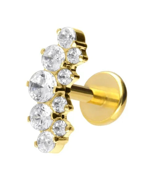 Titanium - Push Pin Flat Back Labret Piercing Extravagant Statement