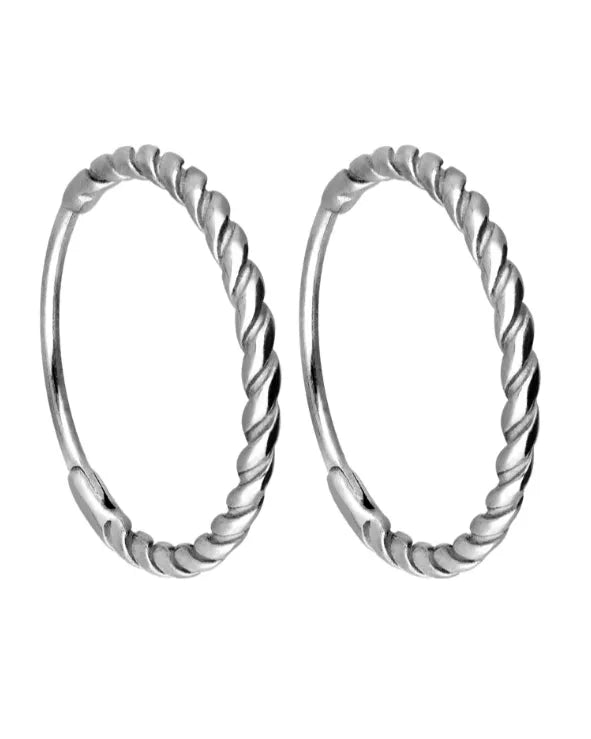 Surgical Steel 316L - Twisted Hoop Earrings