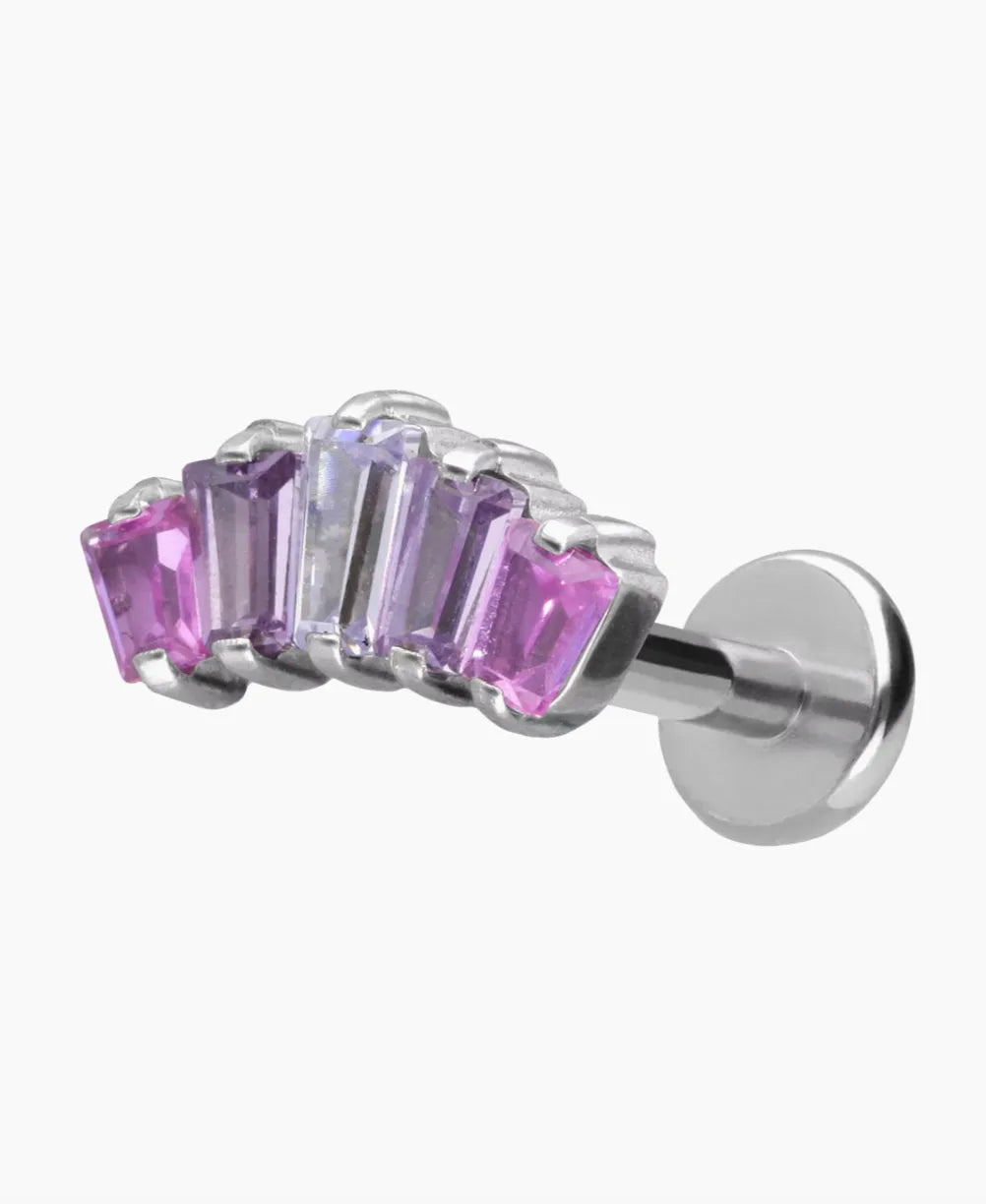 Titanium - Push Pin Flat Back Piercing Lavender Arch