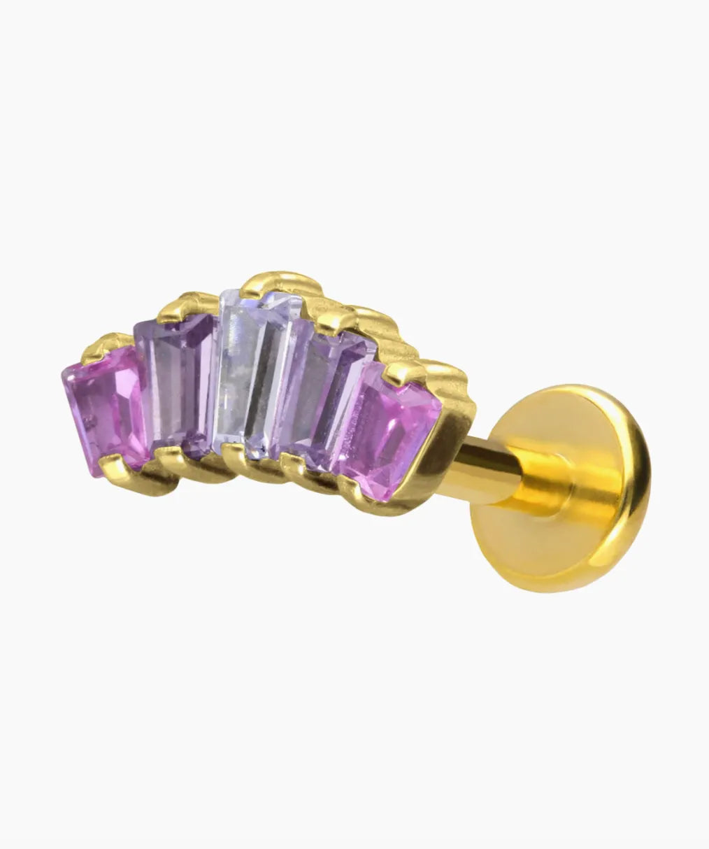 Titanium - Push Pin Flat Back Piercing Lavender Arch