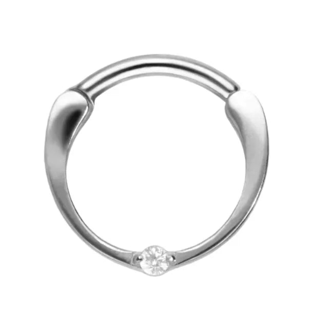 Titanium - Hinged Piercing Hoop Unique Mini Gem