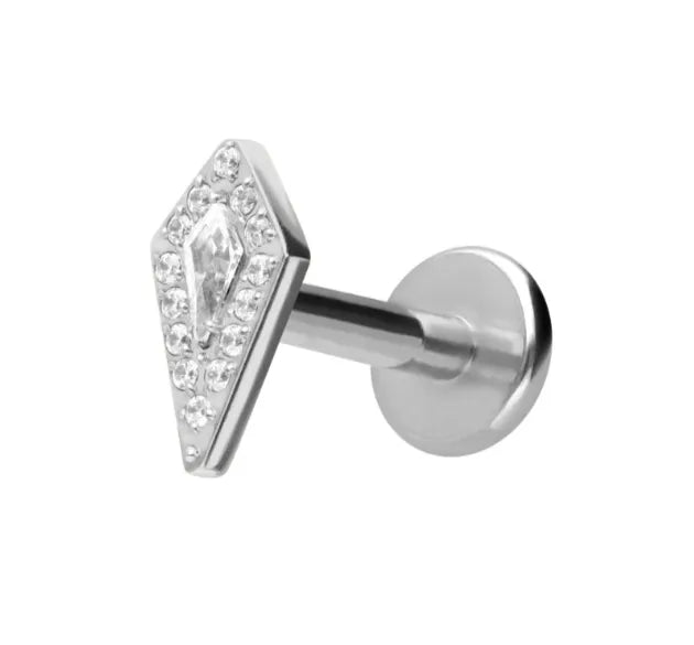 Titanium - Push Pin Flat Back Piercing Crystal Shield