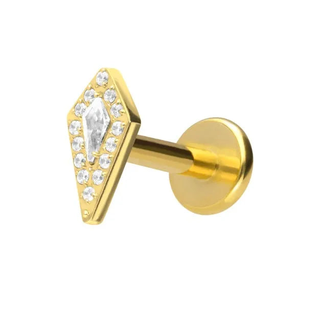 Titanium - Push Pin Flat Back Piercing Crystal Shield