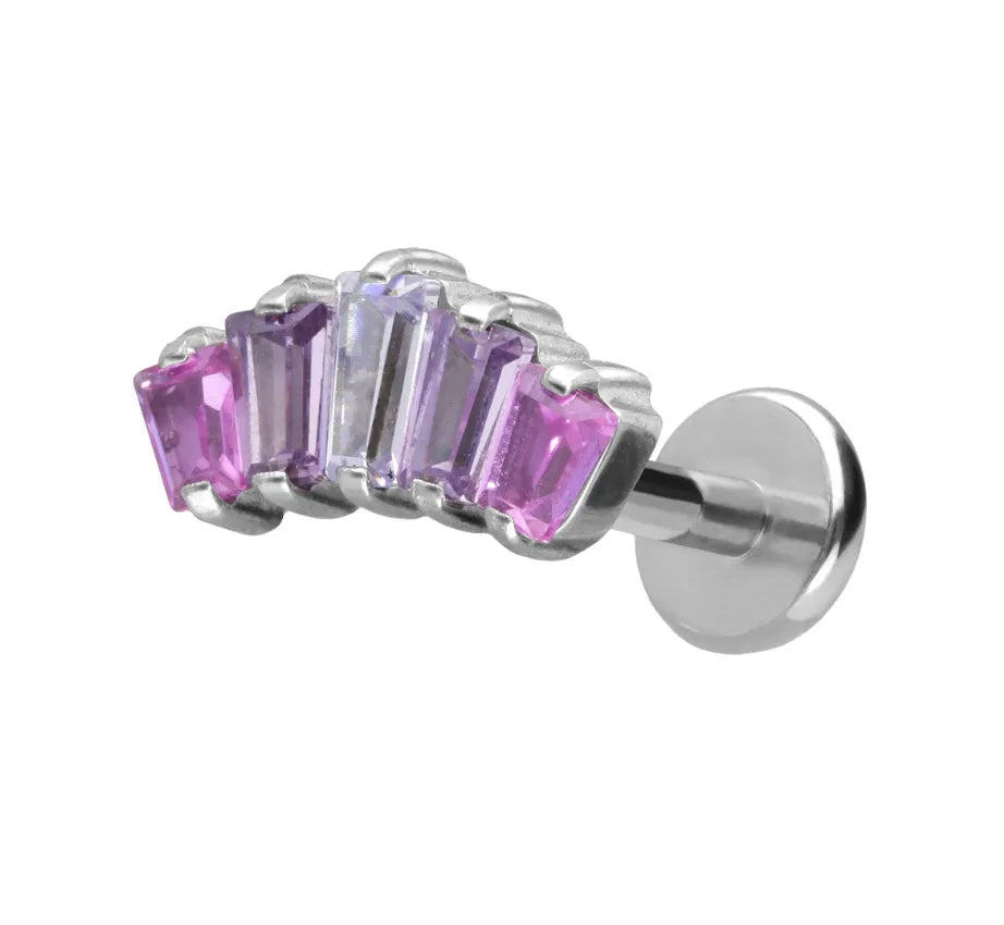 Titanium - Push Pin Flat Back Piercing Lavender Arch