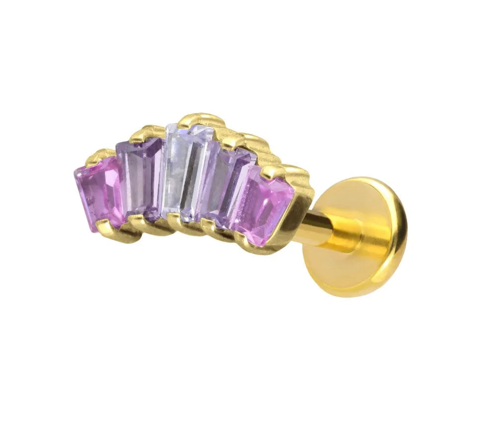 Titanium - Push Pin Flat Back Piercing Lavender Arch