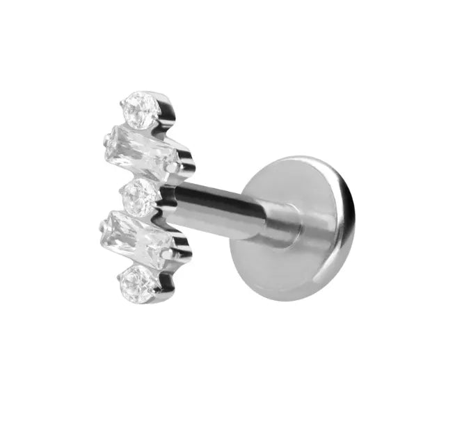 Titanium - Push Pin Flat Back Piercing Unique Design