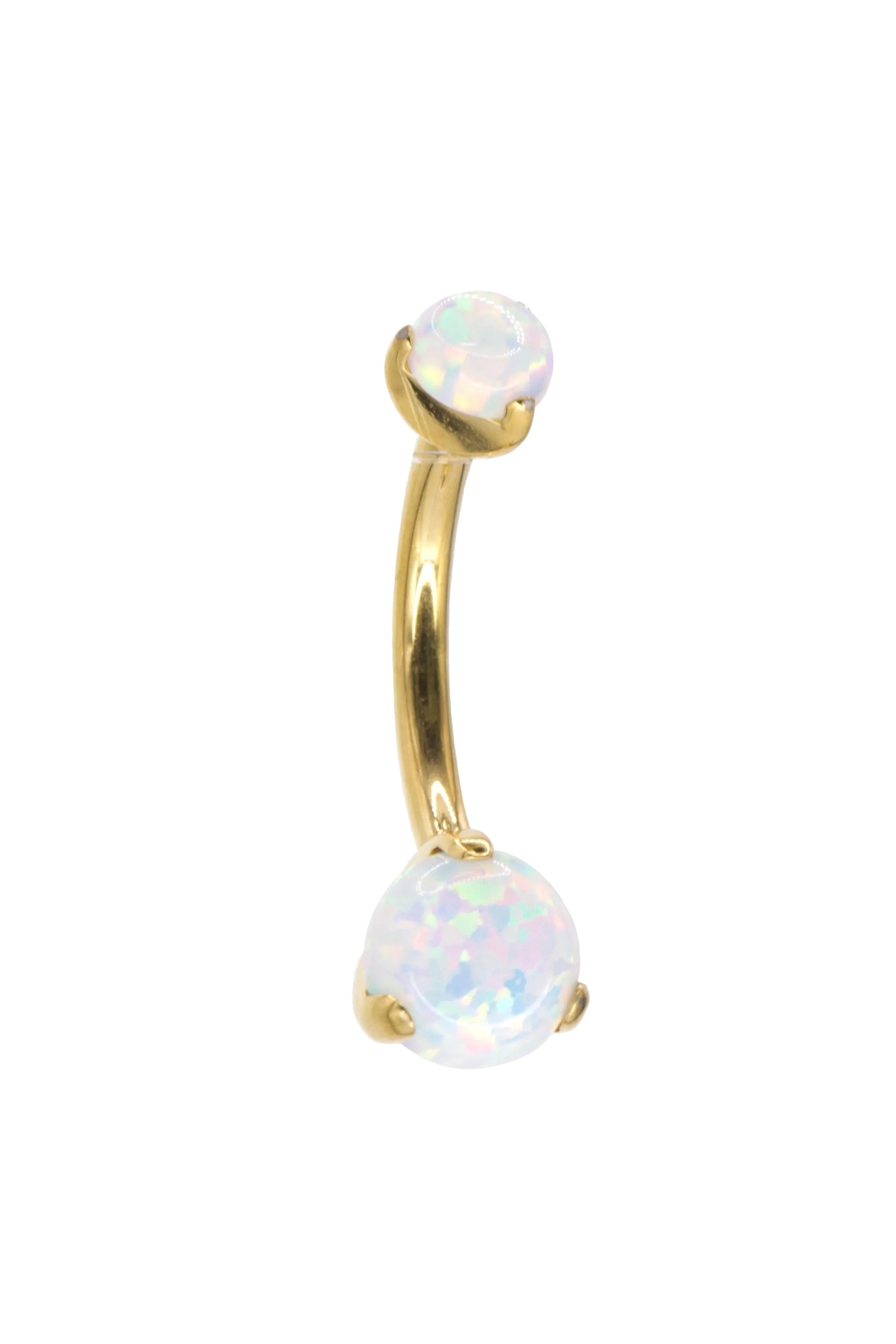 Titanium – Mini Belly Button Piercing Dainty Opals