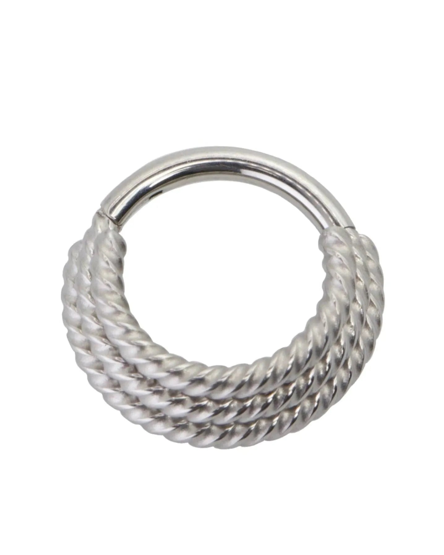 Surgical Steel 316L - Hinged Piercing Hoop 3 Stacked Ropes