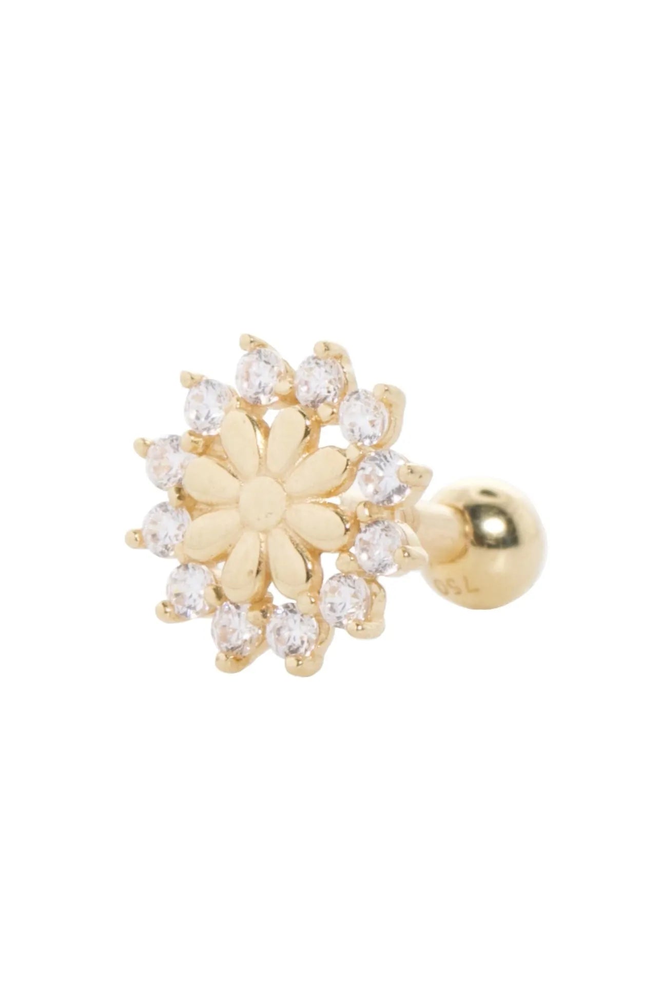 18 Carat Gold - Ear Piercing Stunning Flower