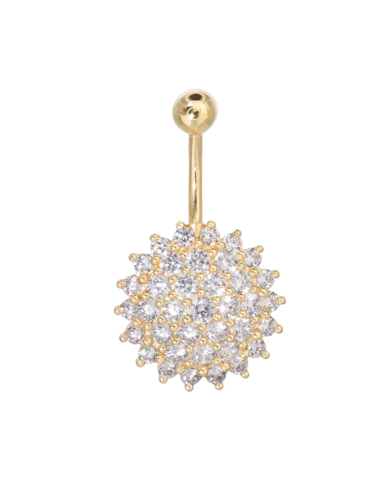 18 Carat Gold - Belly Button Piercing Stunning Crystal Flower