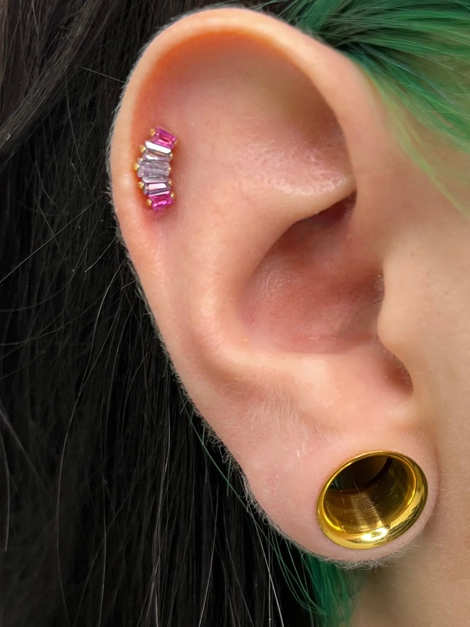 Titanium - Push Pin Flat Back Piercing Lavender Arch