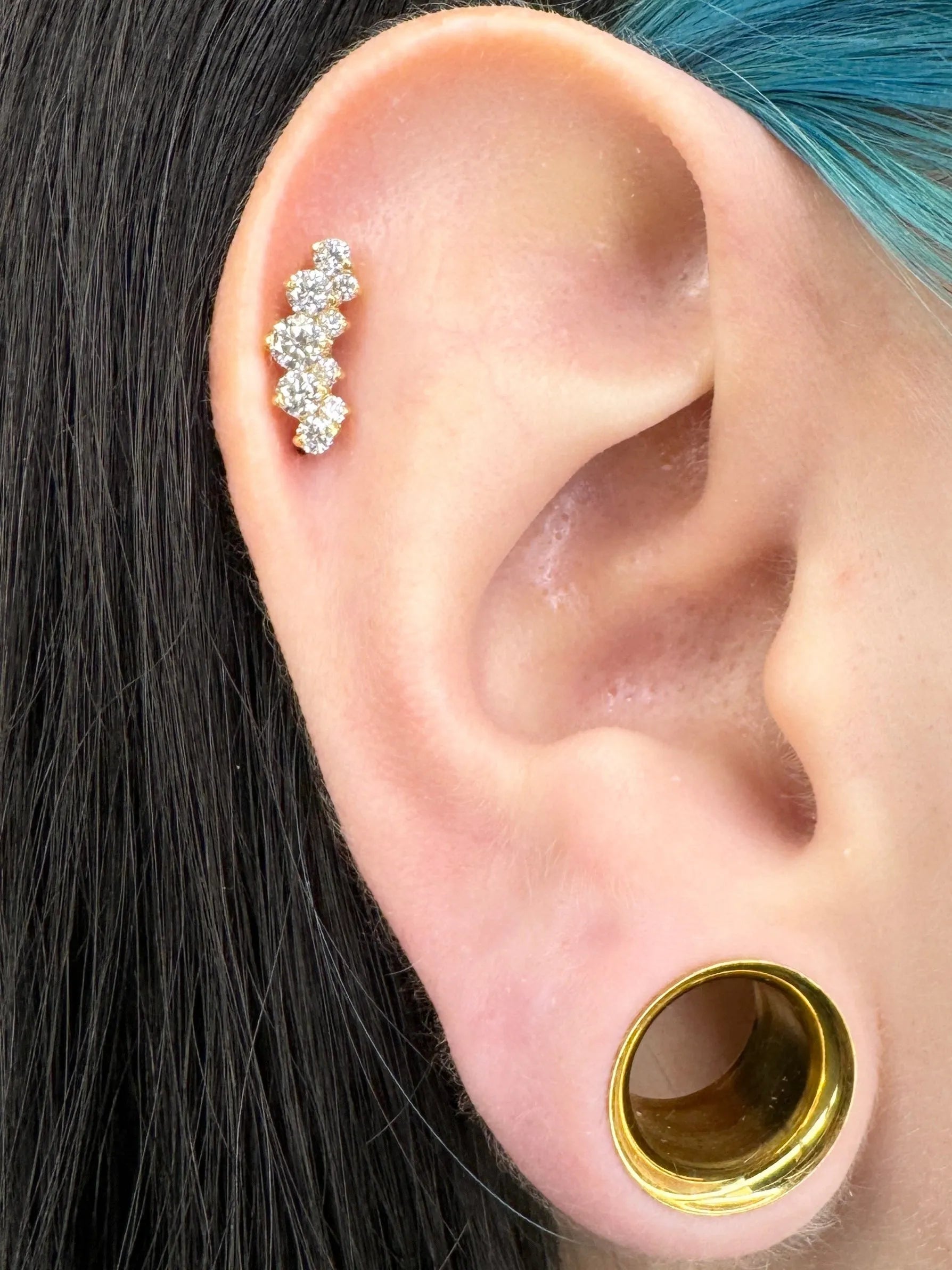 Titanium - Push Pin Flat Back Labret Piercing Extravagant Statement